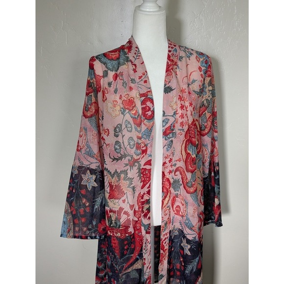 Jorja Tops - Jorja Kimono Robe Size Small Open Front Long Sleeve Coverup Sheer Romantic Boho